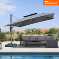 PURPLE LEAF SUNBRELLA Cantilever Umbrella Grey Aluminum Patio Umbrella