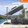 PURPLE LEAF SUNBRELLA Cantilever Umbrella Grey Aluminum Patio Umbrella