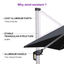 PURPLE LEAF Best Square Cantilever Pool Umbrella Outdoor Patio Sun Porch Umbrella