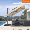 PURPLE LEAF SUNBRELLA Cantilever Umbrella Grey Aluminum Patio Umbrella