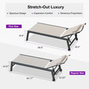 PURPLE LEAF Outdoor Lounge Chair Patio Chaise Pool Lounger Aluminum Frame with Side Table and Wheels for Outside Sunbathing Tanning Recliner Including Pillows
