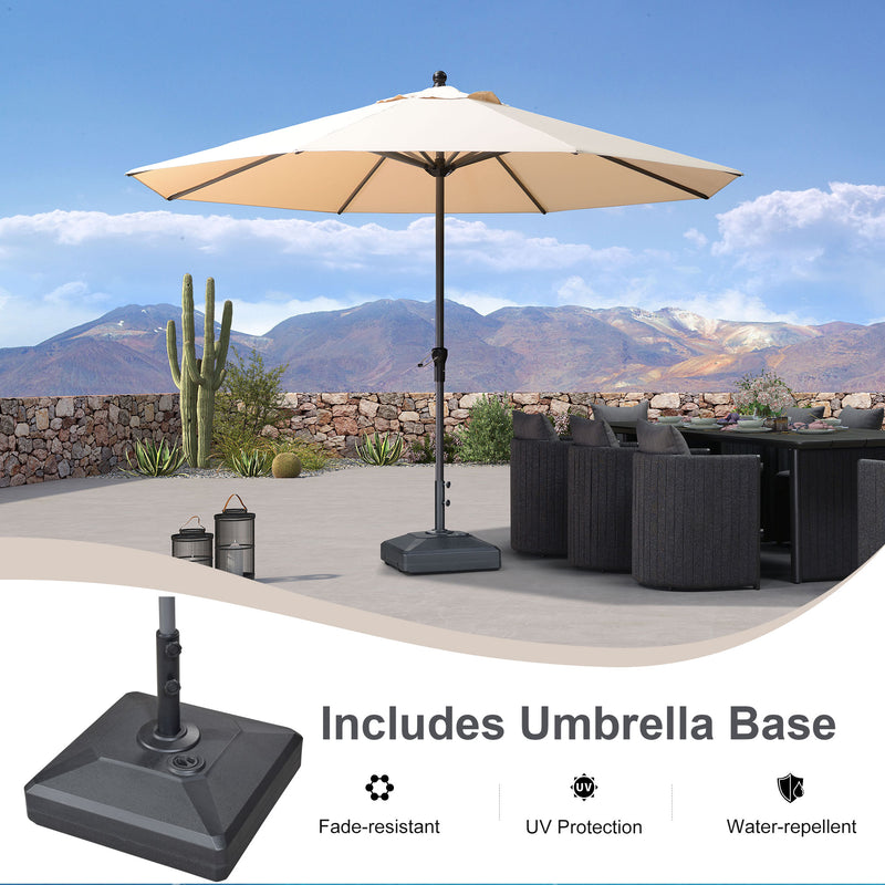 PURPLE LEAF Aluminum Patio Table Umbrella Heavy Duty Market Umbrella with Base