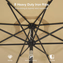 PURPLE LEAF Black Frame Outdoor Market Umbrellas Yard Tilting Patio Table Umbrella with Base