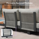 PURPLE LEAF Milan Modular Outdoor Sectional with Olefin Cushions and Slot-In Backrests for Porch Backyard
