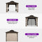 PURPLE LEAF Outdoor Hardtop Gazebo Bronze Metal Frame Galvanized Steel Double Roof with Lights-milky