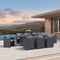 PURPLE LEAF Sanori Outdoor Dining Set Modern Large Weather-Resistant Table and Aluminum Chairs with Cushions for Garden Grey