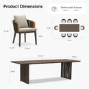 PURPLE LEAF Hailar Outdoor Dining Set for Family, Aluminum Outdoor Patio Table and Chairs Set with Olefin Cushions, Patio Furniture Set for Garden or Deck