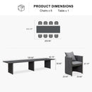 PURPLE LEAF Sanori Outdoor Dining Set Weather-Resistant Aluminum Table and Chairs Set with Backrest Pillow and Olefin Cushions for Deck