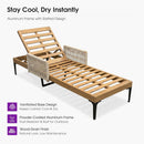 PURPLE LEAF Outdoor Chaise Lounge Patio Lounge Chair Recliner with Side Table and Cushion for Poolside Balcony Backyard