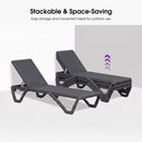 PURPLE LEAF Outdoor Chaise Lounge Patio Chair 5 Positions Adjustable Aluminum Frame with Textilene Seat Lightweight and Durable Pool Chaise Lounge for Patio Poolside Beach Yard