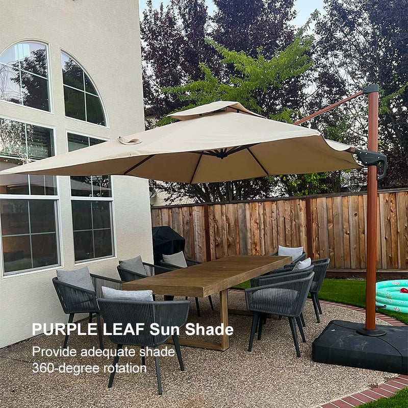 Clearance - PURPLE LEAF OPEN BOX Rectangular Patio Cantilever Umbrella