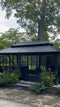 PURPLE LEAF Sunroom Hardtop Gazebo Solarium Grey Galvanized Steel Double Roof  All-Weather Aluminum Outdoor Screen House