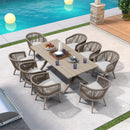 PURPLE LEAF Patio Dining Chairs Set of 2 Aluminum Frame Rattan Dining Chairs with Comfortable Cushions for Deck Garden
