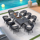 PURPLE LEAF Patio Dining Chairs Set of 2 Aluminum Frame Rattan Dining Chairs with Comfortable Cushions for Deck Garden