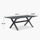 PURPLE LEAF Outdoor Dining Table Sleek Aluminum Frame Modern Outdoor Table for Deck Backyard Dining Gatherings
