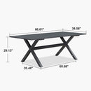 PURPLE LEAF Outdoor Dining Table Sleek Aluminum Frame Modern Outdoor Table for Deck Backyard Dining Gatherings