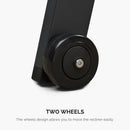 PURPLE LEAF Extra Large 2 Pieces Outdoor Aluminum Chaise Lounge Chair with Wheels