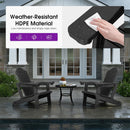 PURPLE LEAF Adirondack Chair Set of HDPE All-Weather Outdoor Fire Pit Chair with 24.6" Oversized Seat Wood-Textured Patio Adirondack Chair with Dual Cup Holders for Garden Deck Backyard