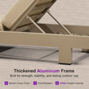 PURPLE LEAF Outdoor Standard Daybed for Patio,  Poolside Chaise Lounge Bed with Cushion, Olefin Blend Fabric, Aluminum Frame Sunbed for Deck and Backyard