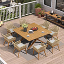 PURPLE LEAF Outdoor Dining Set All-Weather PE Rattan Outdoor Patio Furniture Set with Aluminum Frame