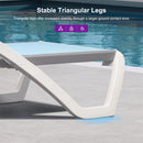 PURPLE LEAF Patio Chaise Lounge Chair Outdoor Plastic Textilene Sun Bathing Recliner Tanning Pool Lounger with 6 Adjustable Position for Outside Beach in-Pool Lawn Poolside