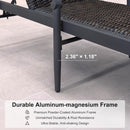 PURPLE LEAF Outdoor Chaise Lounge Chair Set of 2 Patio Pool Lounger Aluminum Chairs with Wooden Armrest Sunbathing Tanning Recliner for Outside Backyard White