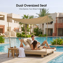 PURPLE LEAF Outdoor Daybed for Patio,  Poolside Chaise Lounge Bed with Cushion, Olefin Blend Fabric, Aluminum Frame Sunbed with Side Table for Deck and Backyard