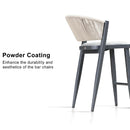 PURPLE LEAF Counter Height Bar Stool Set of 2 Outdoor Stool Chair with Footrest Patio Bar Height Stools Rattan Barstools for Outdoor or Indoor