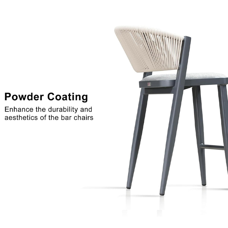 PURPLE LEAF Counter Height Bar Stool Set of 2 Outdoor Stool Chair with Footrest Patio Bar Height Stools Rattan Barstools for Outdoor or Indoor