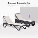 PURPLE LEAF Outdoor Chaise Lounge Patio Chair 5 Positions Adjustable Aluminum Frame with Textilene Seat Lightweight and Durable Pool Chaise Lounge for Patio Poolside Beach Yard