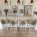 PURPLE LEAF Outdoor Bar Stools Set of 2 Rattan Bar Stools Counter Stools with Back and Cushions  for Patio, Garden, Kitchen