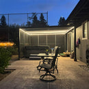 PURPLE LEAF Athena Louvered Pergola Grey Outdoor Aluminum Pergola with Strip Lights Adjustable Gazebo for Patio Deck Garden