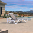 PURPLE LEAF Patio Chaise Lounge Chair Outdoor Plastic Textilene Sun Bathing Recliner Tanning Pool Lounger with 6 Adjustable Position for Outside Beach in-Pool Lawn Poolside