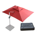 PURPLE LEAF Rectangular Large Outdoor Cantilever Umbrella With Base for Garden, Pool