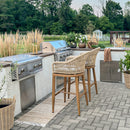 PURPLE LEAF Outdoor Bar Stools Set of 2 Rattan Bar Stools Counter Stools with Back and Cushions  for Patio, Garden, Kitchen
