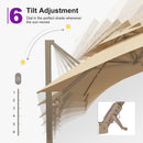 PURPLE LEAF Provence Series Outdoor Cantilever Patio Umbrella with Champagne Gold Frame for Terrace, Deck & Lounge