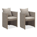 PURPLE LEAF 2- Pieces Patio Dining Chair All-Weather Modern Outdoor Aluminum Dining Chair with Olefin Cushions Pillows for Garden Backyard