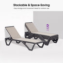 PURPLE LEAF Outdoor Chaise Lounge Patio Chair 5 Positions Adjustable Aluminum Frame with Textilene Seat Lightweight and Durable Pool Chaise Lounge for Patio Poolside Beach Yard