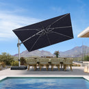 PURPLE LEAF Deluxe Left-Right Tilting Patio Umbrella Outdoor Swivel Cantilever Umbrellas