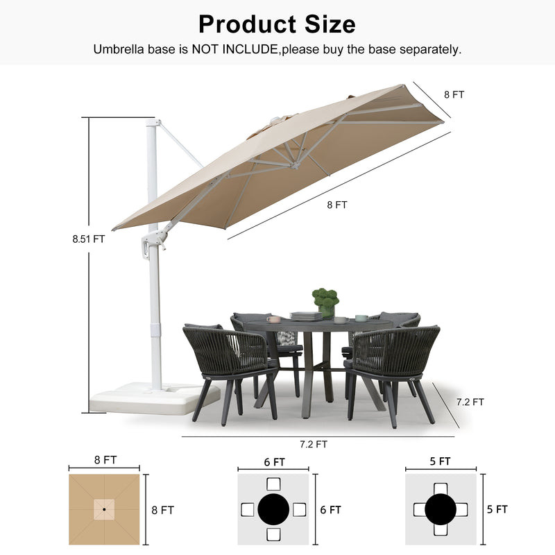 PURPLE LEAF White Outdoor Patio Umbrella Economical Large Patio Umbrellas