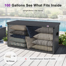 PURPLE LEAF Galvanized Steel Outdoor Deck Box with Wheels, Gray