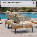 PURPLE LEAF Sicilia L-Shaped Modular Outdoor Sectional with Sunbrella Khaki Cushions Flexible Layout for Poolside Casual Lounge
