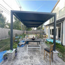 PURPLE LEAF Caesar Outdoor Louvered Pergola Patio Sun Shade Shelter with Adjustable Hardtop Patio Pergola Grey