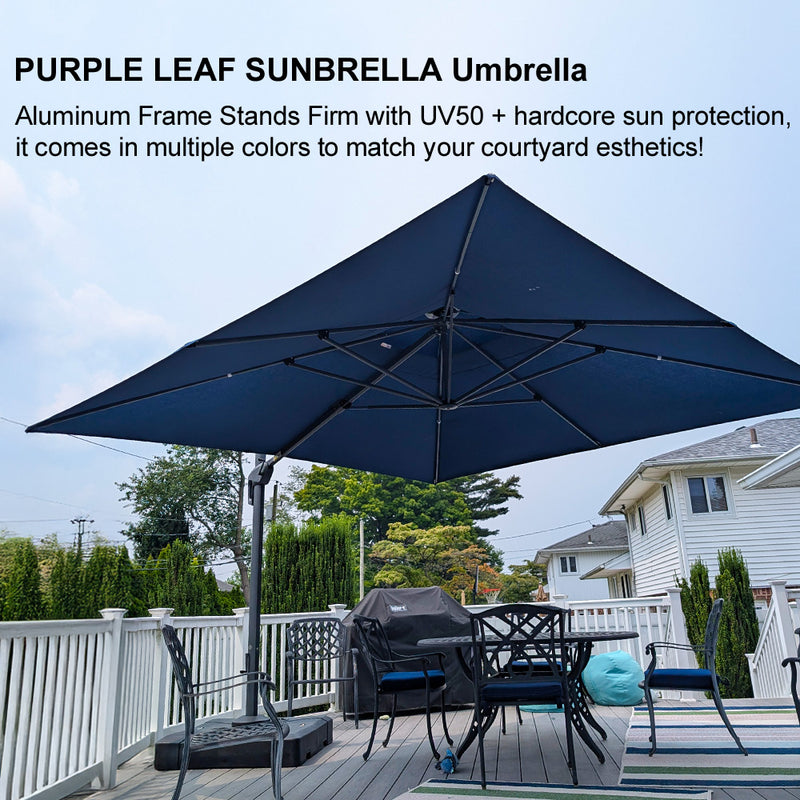PURPLE LEAF Premium Patio Umbrella Classic SUNBRELLA Cantilever Umbrellas