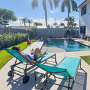 PURPLE LEAF Outdoor Chaise Lounge with Wheels Patio Lounge Chair Recliner