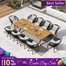 PURPLE LEAF Teak Patio Dining Set with Cushions and Pillow All-Weather Wicker Patio Table Set for Garden, Deck, and Yard