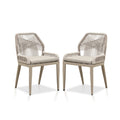 PURPLE LEAF 2 Pieces  Sunbrella Patio Dining Chairs with All-Weather Wicker Back and Comfortable Cushions for Deck, Garden, Kitchen