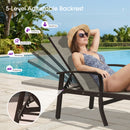 PURPLE LEAF Outdoor Chaise Lounge Chair Patio Pool Lounger Aluminum Chairs with Side Table and Wheels Adjustable Tanning Recliner with Armrests for Outside Backyard Deck Beach