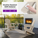 PURPLE LEAF Adirondack Chair Set of HDPE All-Weather Outdoor Fire Pit Chair with 24.6" Oversized Seat Wood-Textured Patio Adirondack Chair with Dual Cup Holders for Garden Deck Backyard