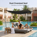 PURPLE LEAF Outdoor Daybed for Patio,  Poolside Chaise Lounge Bed with Cushion, Olefin Blend Fabric, Aluminum Frame Sunbed with Side Table for Deck and Backyard